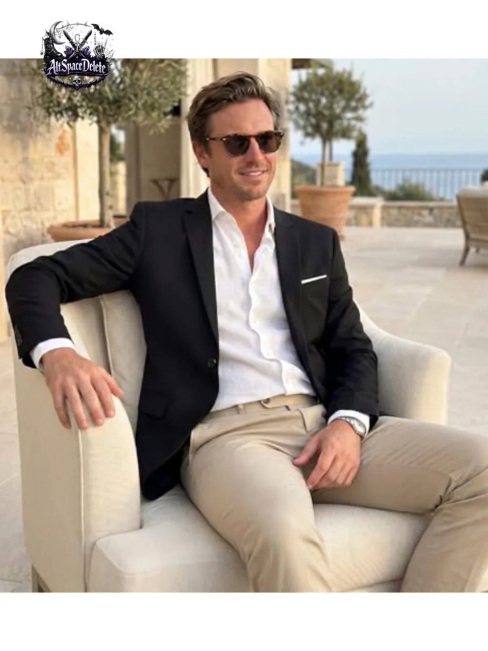 Slim Fit One Button Blazer Notch Lapel Sport Coat